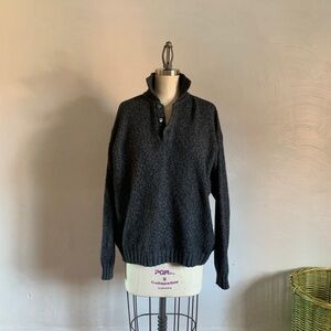 Italian Vintage Wool Cashmere blend designer knit sweater gray heathered Beby